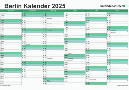 Halbjahreskalender 2025 Vorschau