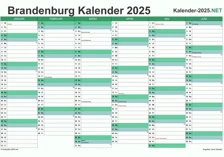 Halbjahreskalender 2025 Vorschau