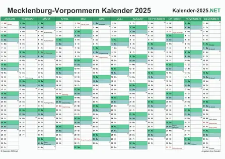 Kalender 2025 Vorschau