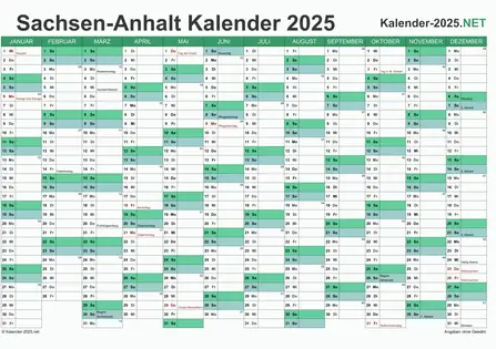 Kalender 2025 Vorschau